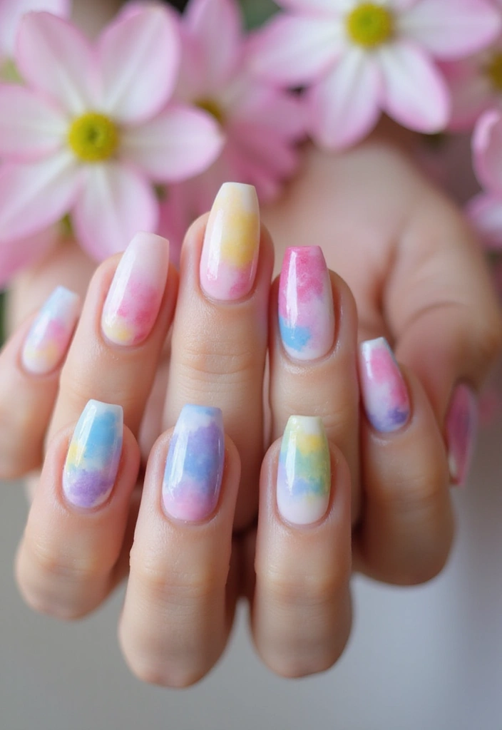 10 Amazing Short Spring Nails That Will Brighten Your Day (You Won't Believe #7!) - 7. Whimsical Watercolor