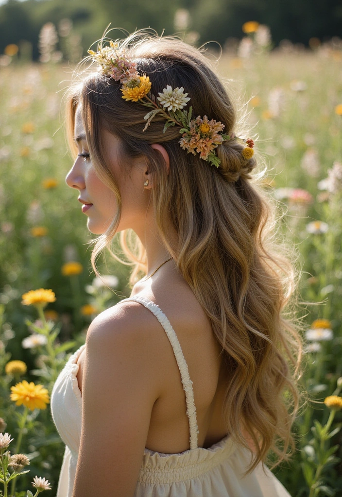 10 Spring Hair Decor Ideas That'll Make You the Envy of Every Garden Party! - 10. Natural Dried Flowers