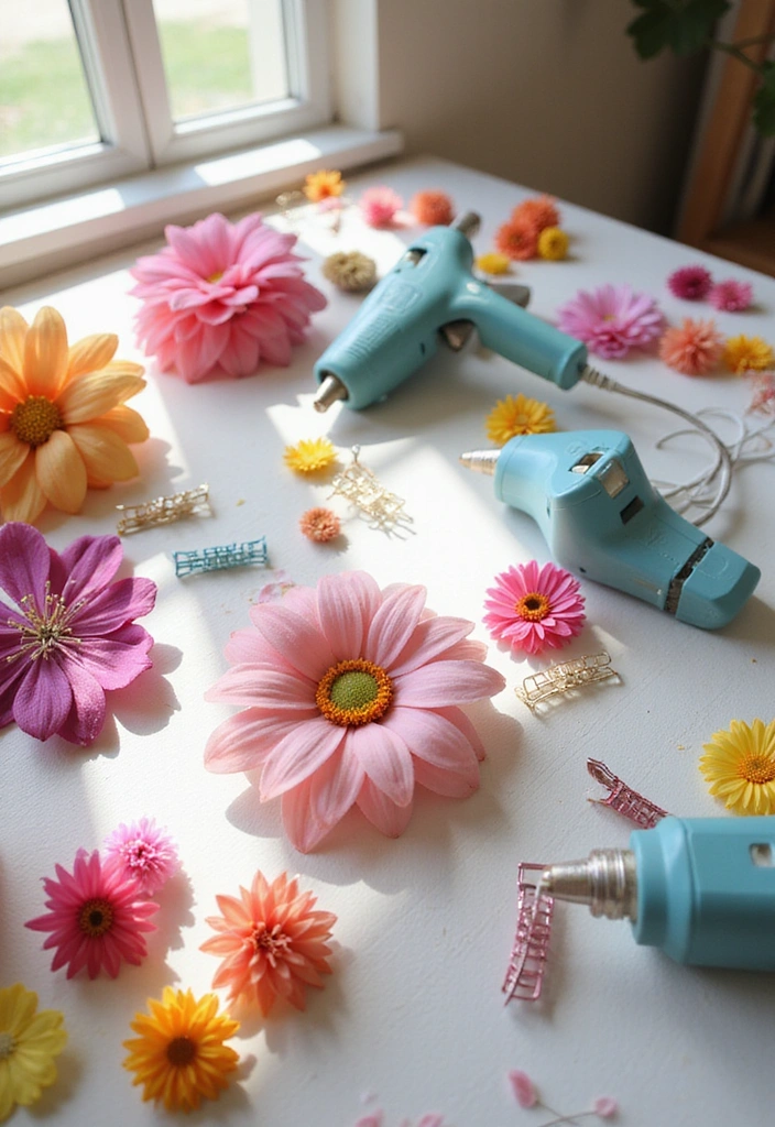 10 Spring Hair Decor Ideas That'll Make You the Envy of Every Garden Party! - 5. DIY Flower Hair Clips