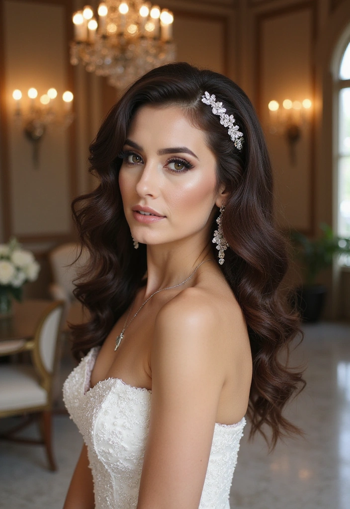 10 Stunning Wedding Inspo Ideas That Will Make You the Most Beautiful Bride! - 3. Glamorous Hollywood Waves