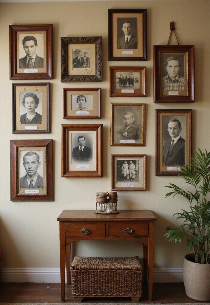 13 Seasonal Photo Wall Ideas That Will Keep Your Home Fresh Year-Round (Don’t Miss #4!) - 10. Family Heritage: Generational Memories