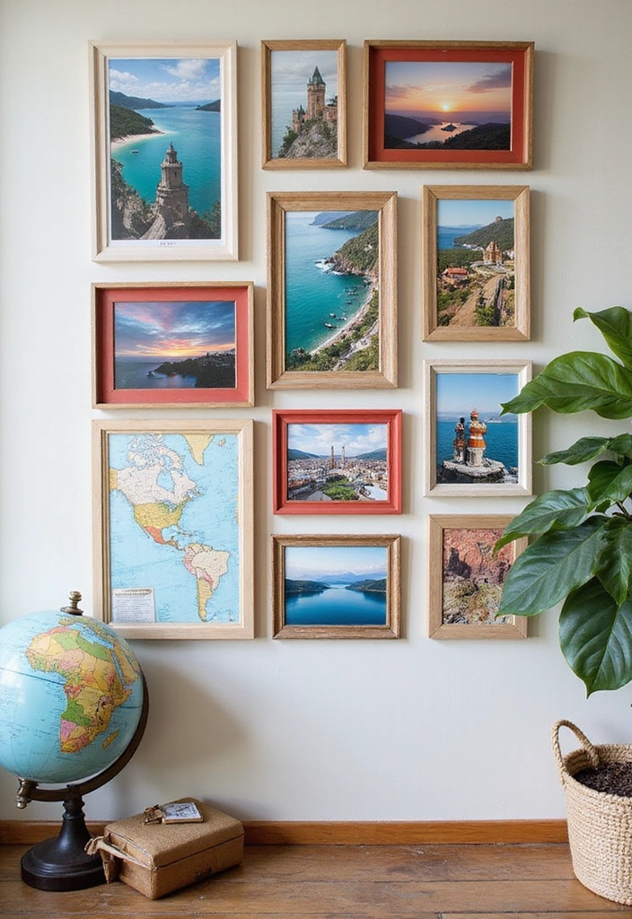 13 Seasonal Photo Wall Ideas That Will Keep Your Home Fresh Year-Round (Don’t Miss #4!) - 11. Travel Memories: Wanderlust on Display