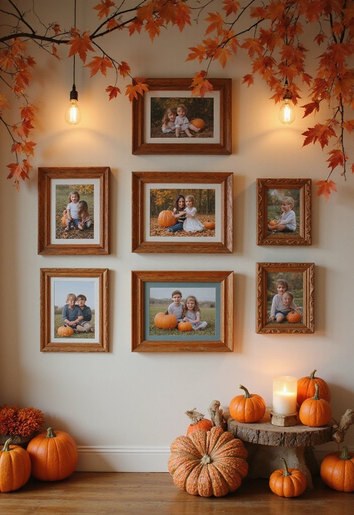 13 Seasonal Photo Wall Ideas That Will Keep Your Home Fresh Year-Round (Don’t Miss #4!) - 4. Autumn Aesthetic: Warm Tones