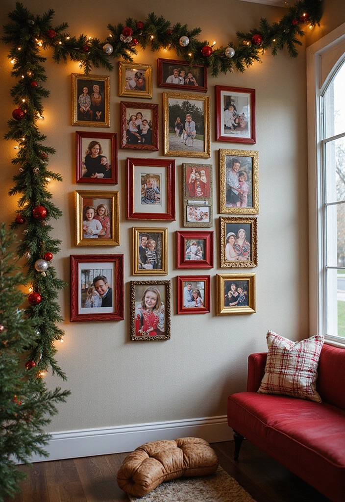 13 Seasonal Photo Wall Ideas That Will Keep Your Home Fresh Year-Round (Don’t Miss #4!) - 5. Holiday Cheer: Festive Spirit