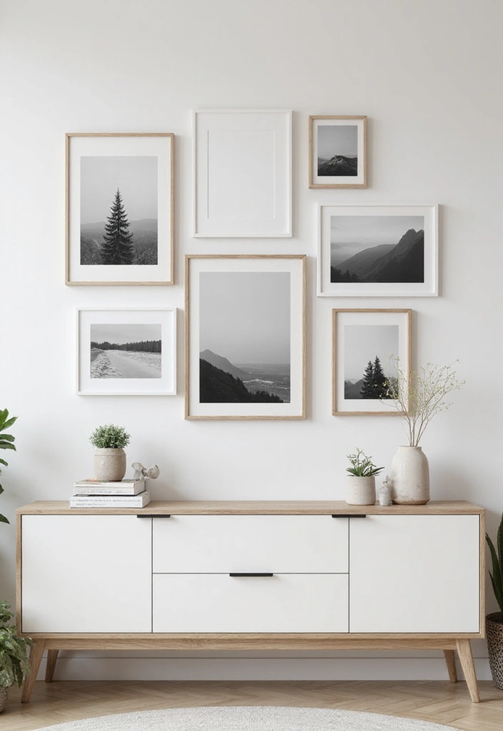 13 Seasonal Photo Wall Ideas That Will Keep Your Home Fresh Year-Round (Don’t Miss #4!) - 8. Minimalist Elegance: Simple and Clean