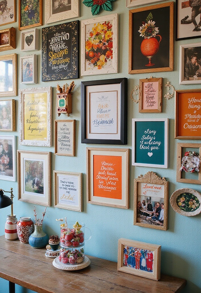 13 Seasonal Photo Wall Ideas That Will Keep Your Home Fresh Year-Round (Don’t Miss #4!) - 9. Artistic Flair: Creative Showcase