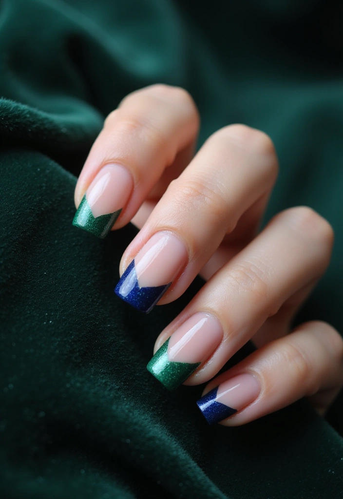 13 Unique French Tip Nails Designs You Didn’t Know Existed (Prepare to Be Inspired!) - 10. Jewel-Toned French Tips
