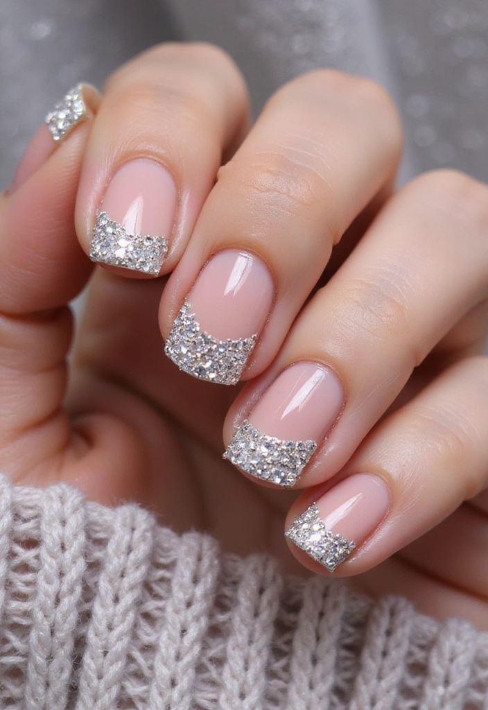 13 Unique French Tip Nails Designs You Didn’t Know Existed (Prepare to Be Inspired!) - 11. Crystal French Tips