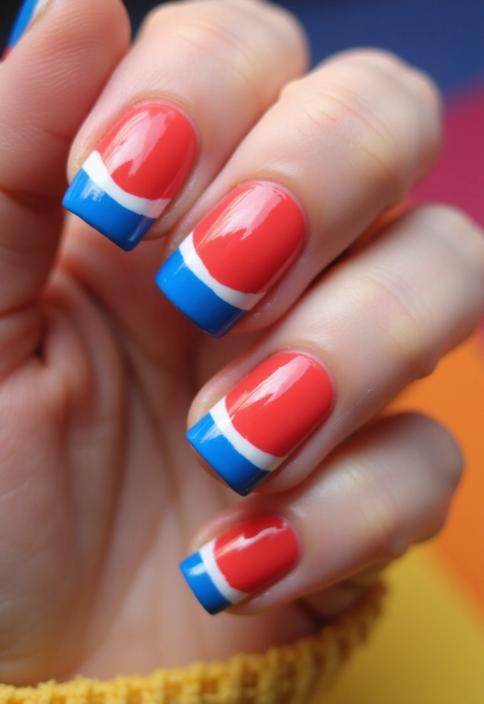 13 Unique French Tip Nails Designs You Didn’t Know Existed (Prepare to Be Inspired!) - 12. Color Block French Tips