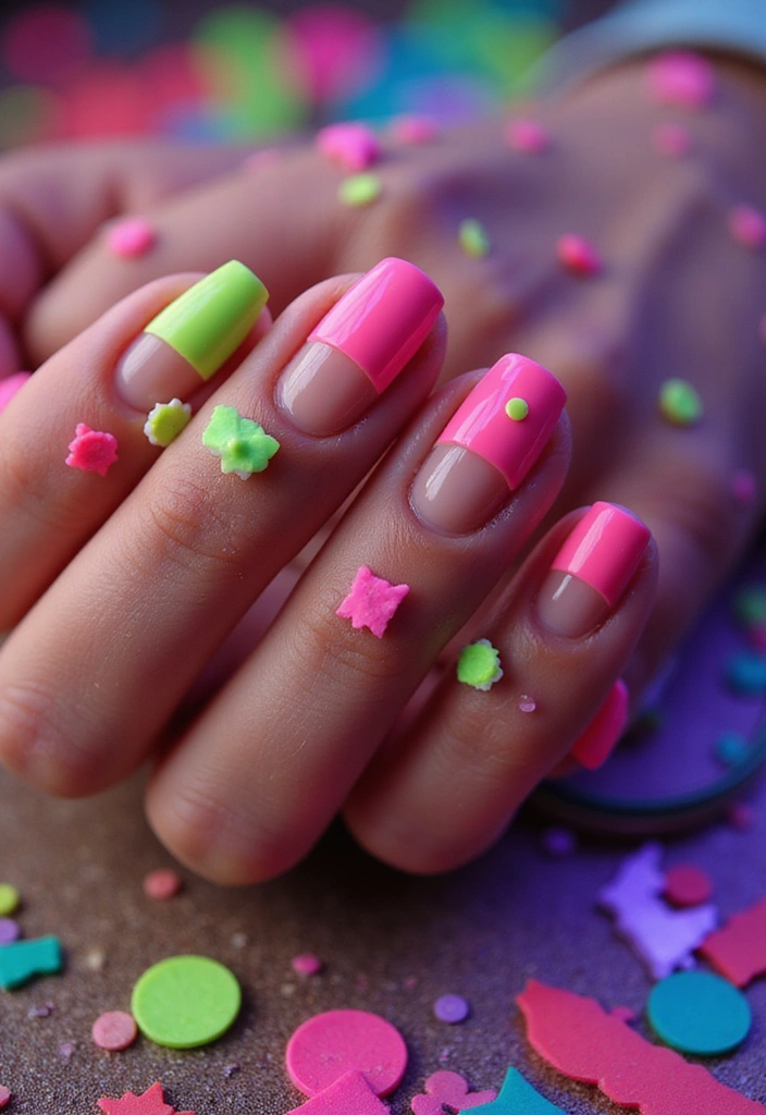 13 Unique French Tip Nails Designs You Didn’t Know Existed (Prepare to Be Inspired!) - 5. Neon French Tips