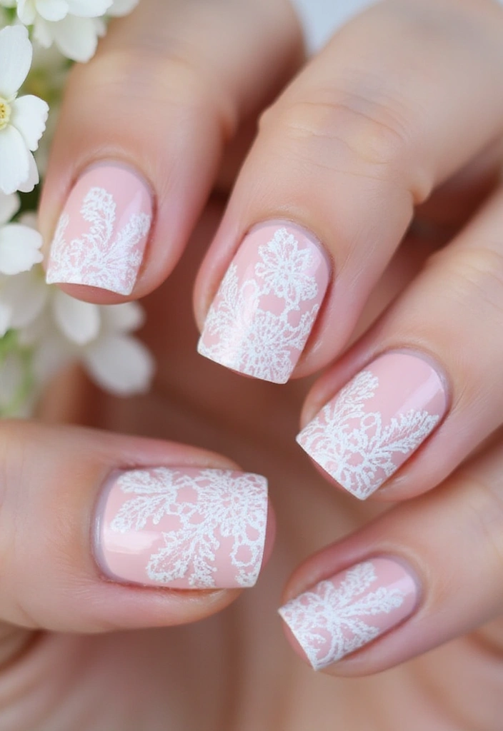 14 Bright and Fun Spring Nails Inspiration You’ll Want to Show Off! - 13. Dainty Lace Patterns