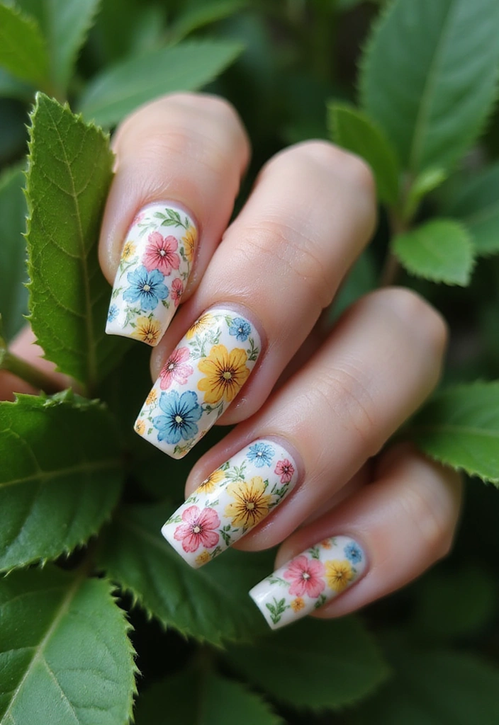 14 Bright and Fun Spring Nails Inspiration You’ll Want to Show Off! - 2. Floral Fantasy