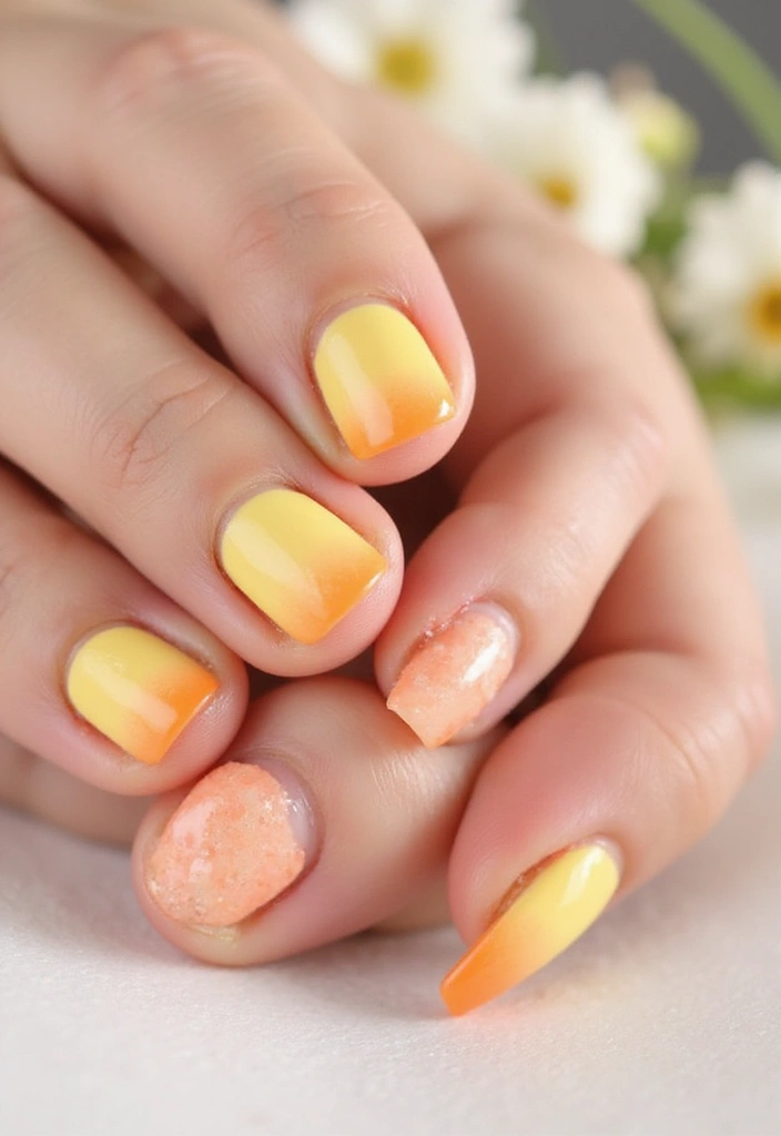 14 Bright and Fun Spring Nails Inspiration You’ll Want to Show Off! - 5. Sunshine Ombre