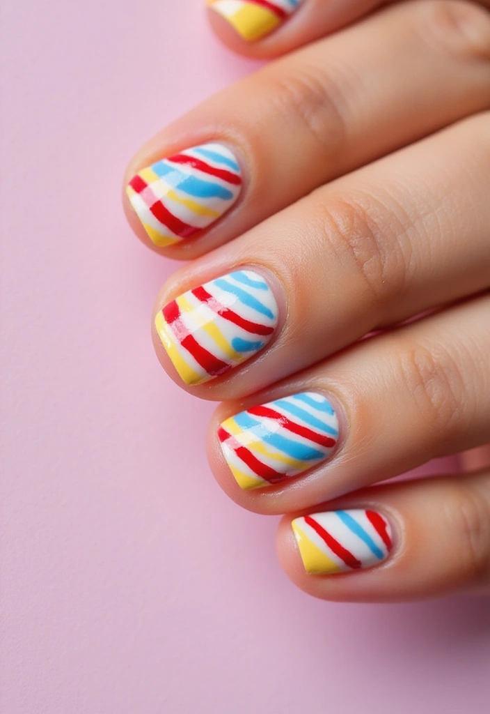 14 Bright and Fun Spring Nails Inspiration You’ll Want to Show Off! - 7. Sweet Candy Stripes