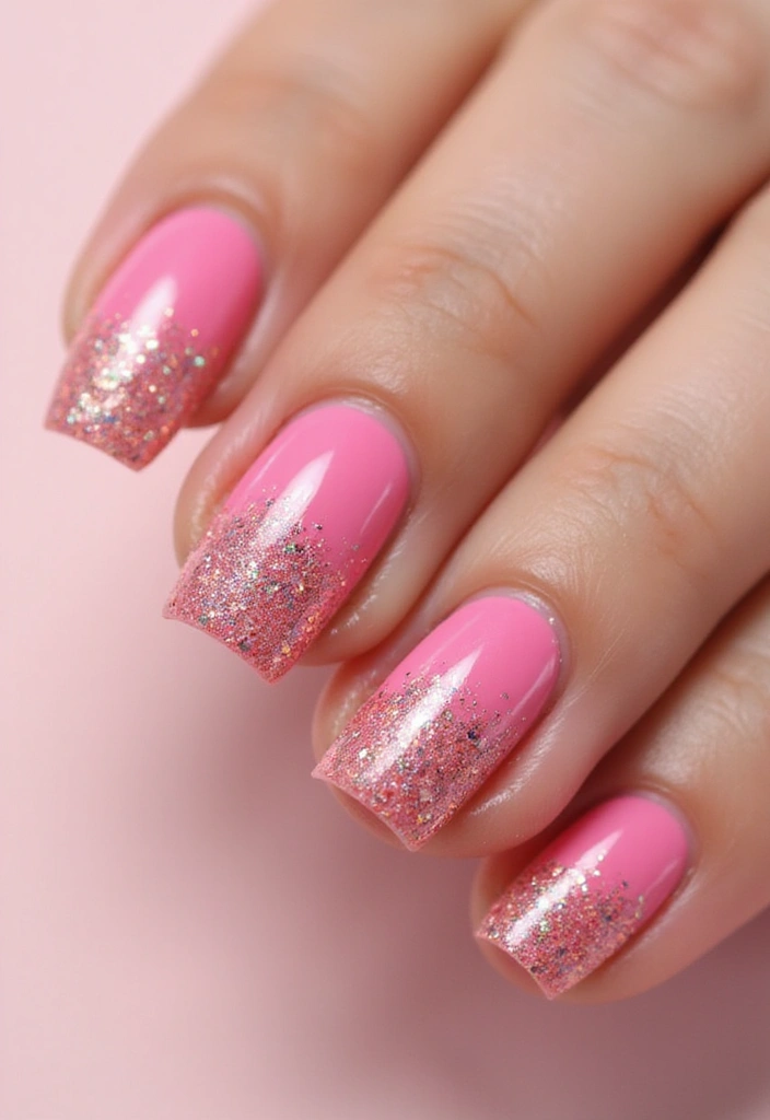 14 Bright and Fun Spring Nails Inspiration You’ll Want to Show Off! - 9. Sparkling Glitter Tips