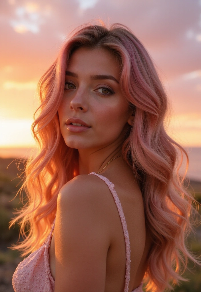 14 Wavy Hair Color Trends for Spring That Will Make You Want to Book a Salon Appointment (#8 Is Gorgeous!) - 13. Golden Rose