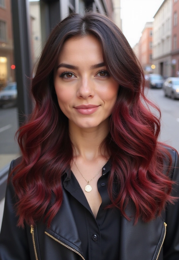 14 Wavy Hair Color Trends for Spring That Will Make You Want to Book a Salon Appointment (#8 Is Gorgeous!) - 9. Chocolate Cherry Ombre