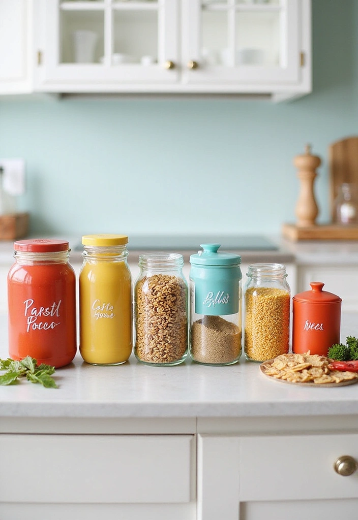 15 Colorful Kitchen Decor Ideas to Brighten Your Spring (You Won't Believe #8!) - 10. Decorative Storage Jars