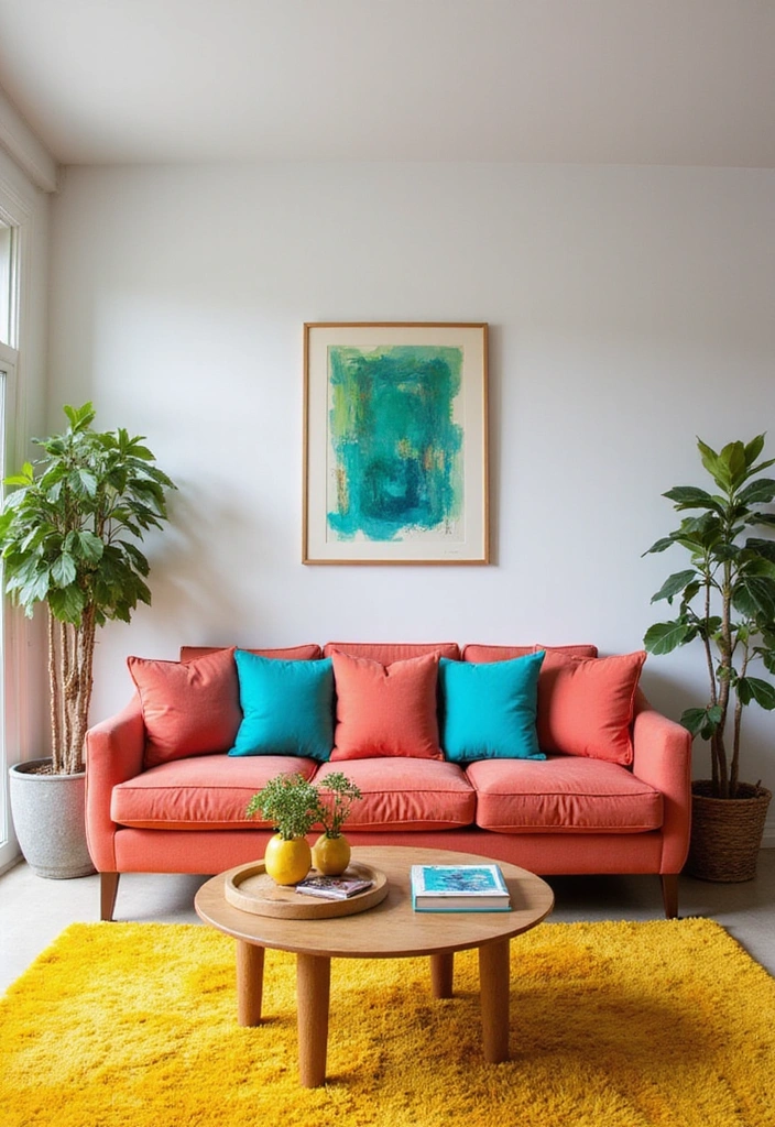 15 Cozy Summer Living Room Ideas That'll Make You Want to Stay In All Day! - 8. Colorful Accents