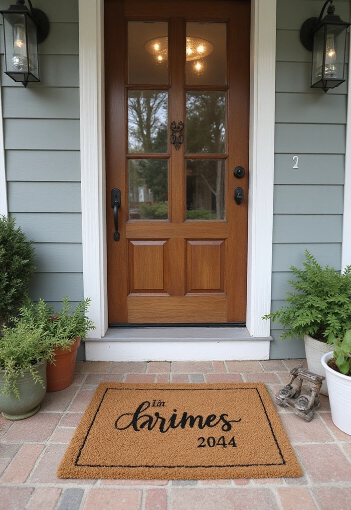 16 Cozy Housewarming Gift Ideas That Will Warm Any New Home! - 12. Customized Welcome Mat