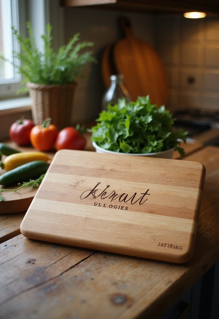 16 Cozy Housewarming Gift Ideas That Will Warm Any New Home! - 5. Personalized Cutting Board