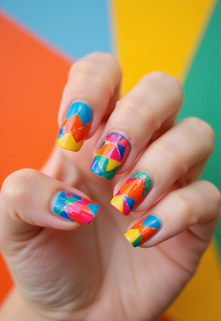 18 Bright Summer Nails That Will Bring the Sunshine to Your Fingertips! - Geometric Patterns: Modern Art on Nails
