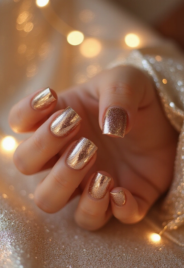 18 Bright Summer Nails That Will Bring the Sunshine to Your Fingertips! - Metallic Shine: Summer Glam