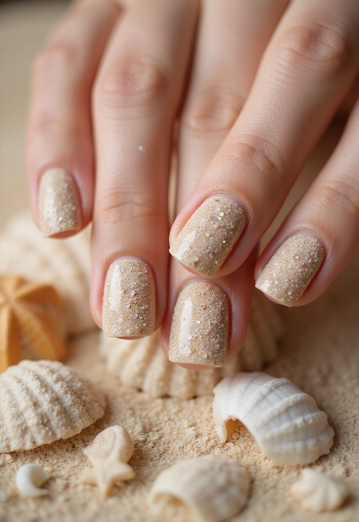 18 Bright Summer Nails That Will Bring the Sunshine to Your Fingertips! - Sandy Shores: Beachy Textured Nails