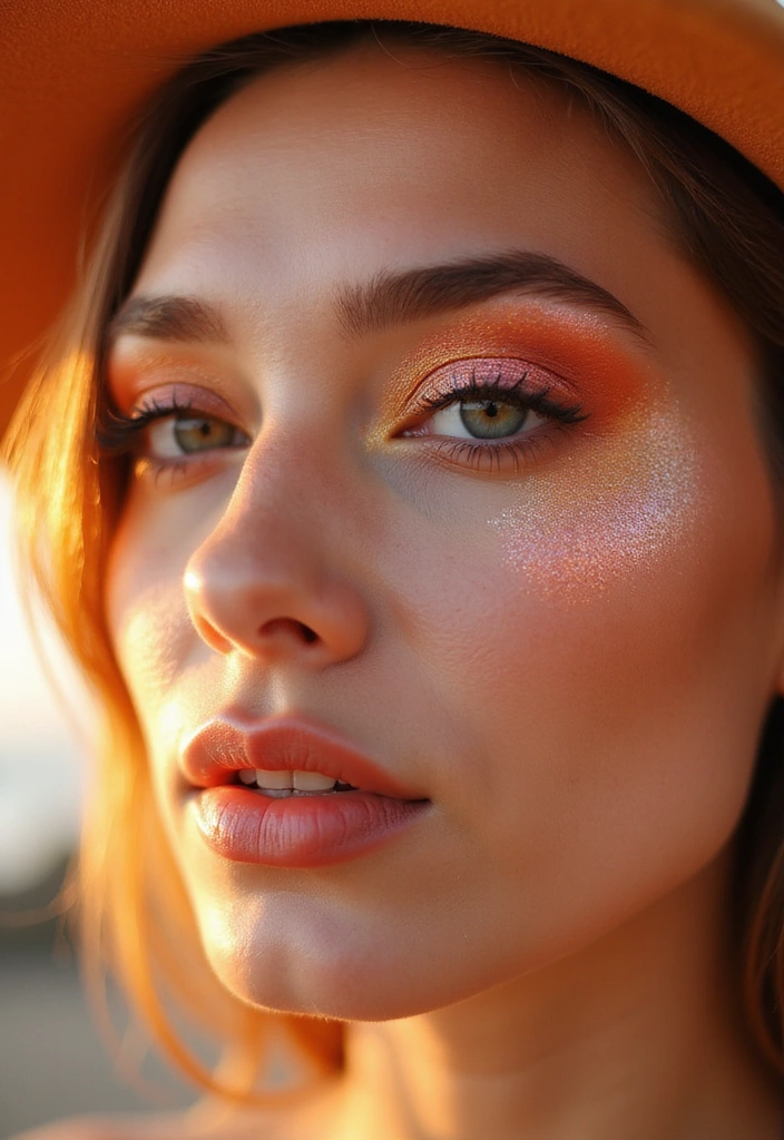 18 Glamorous Makeup Ideas for Brown Eyes That Will Turn Heads at Any Party! - 13. Sunset Inspired
