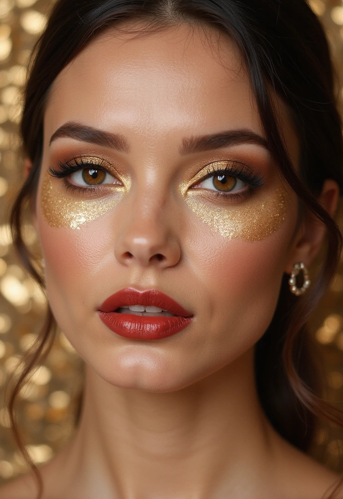 18 Glamorous Makeup Ideas for Brown Eyes That Will Turn Heads at Any Party! - 2. Shimmering Gold Delight