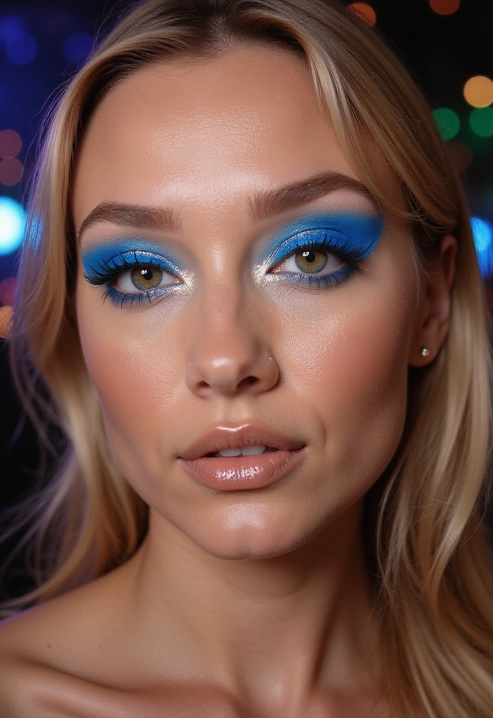 18 Glamorous Makeup Ideas for Brown Eyes That Will Turn Heads at Any Party! - 4. Electric Blue Accents