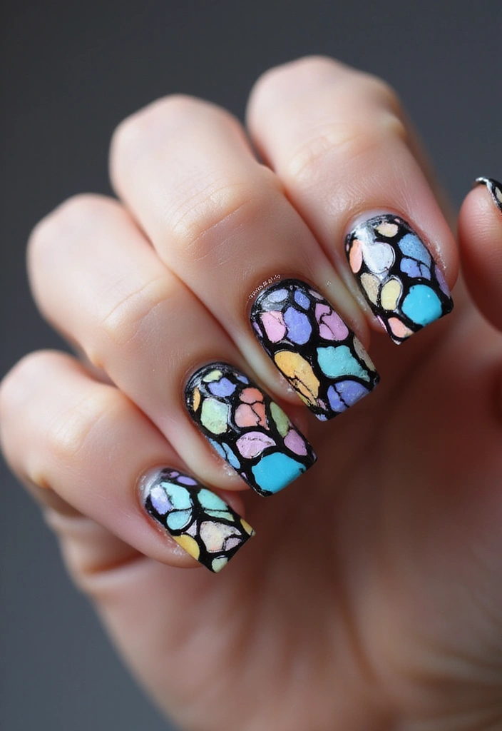 19 Easy Pastel Nail Designs That Will Blow Your Mind (Especially #6!) - 15. Stained Glass Effect