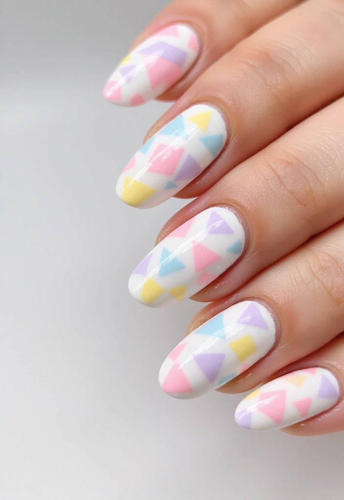 19 Easy Pastel Nail Designs That Will Blow Your Mind (Especially #6!) - 7. Geometric Shapes