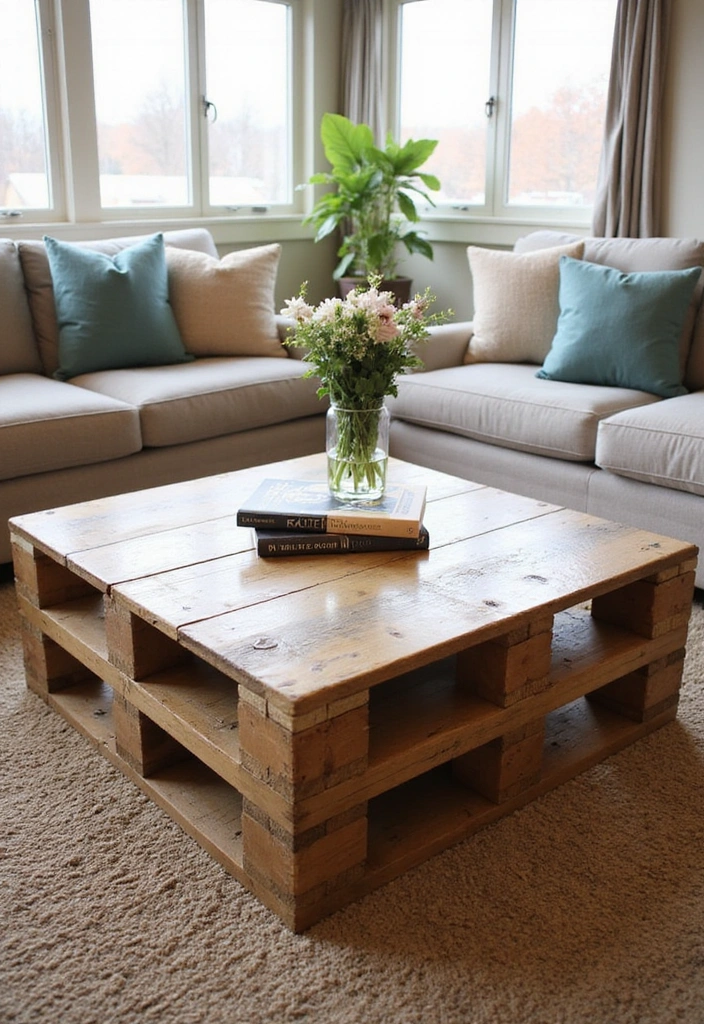 21 Affordable Home Decor Hacks That'll Make You the Envy of All Your Friends! - 1. Upcycled Wooden Pallet Coffee Table
