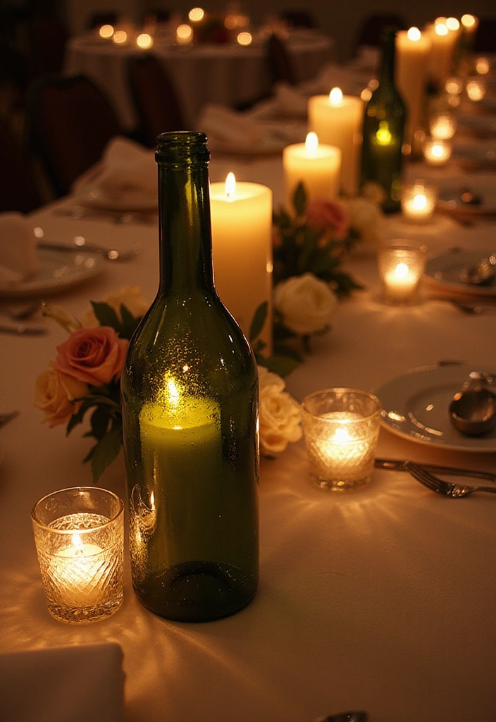 21 Affordable Home Decor Hacks That'll Make You the Envy of All Your Friends! - 6. Decorative Wine Bottle Candle Holders