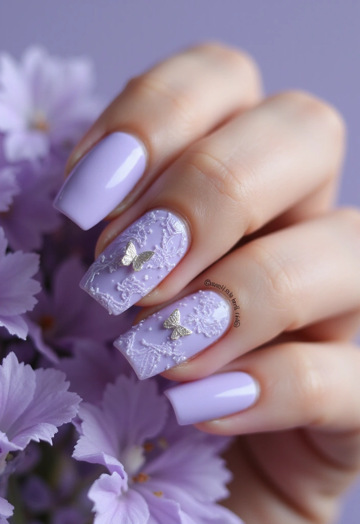 21 Vibrant Spring Nail Ideas That Will Make You Smile (Don't Miss #13!) - 12. Lavender Fields