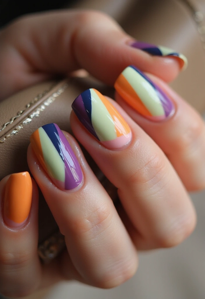 21 Vibrant Spring Nail Ideas That Will Make You Smile (Don't Miss #13!) - 14. Color Block Chic