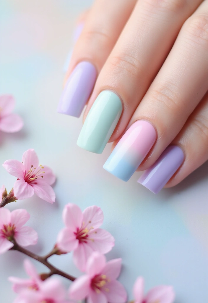 21 Vibrant Spring Nail Ideas That Will Make You Smile (Don't Miss #13!) - 2. Pastel Rainbow Ombre