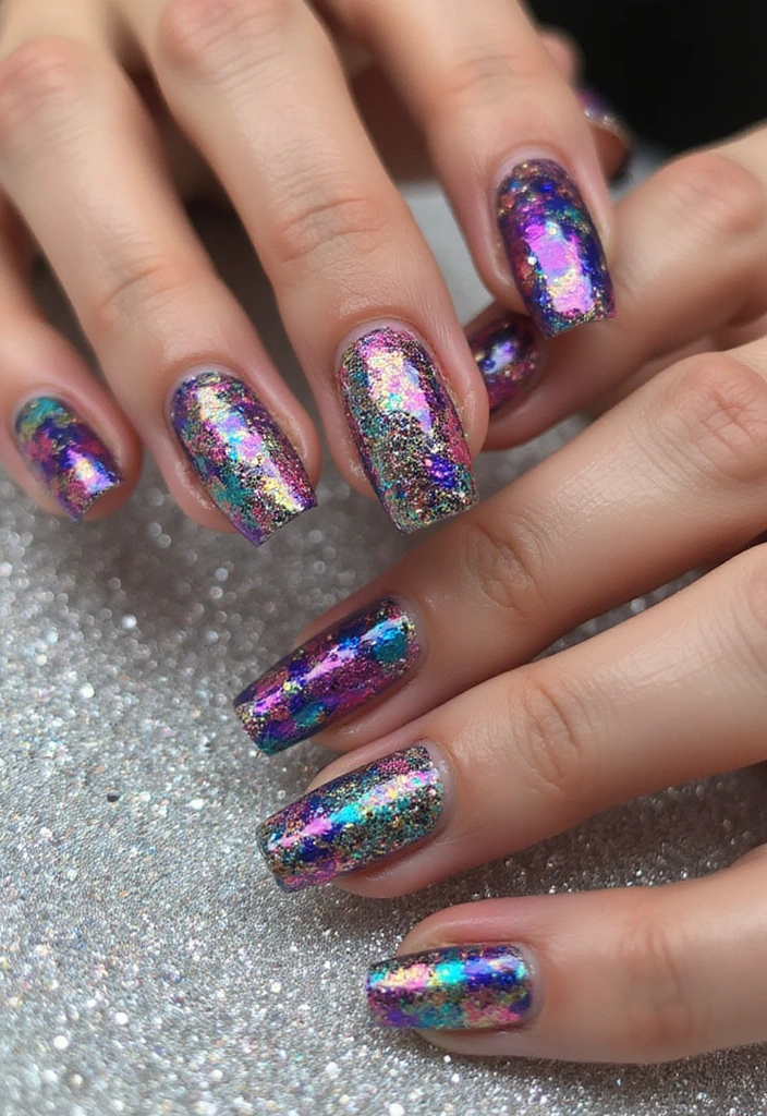 21 Vibrant Spring Nail Ideas That Will Make You Smile (Don't Miss #13!) - 21. Fun with Foils