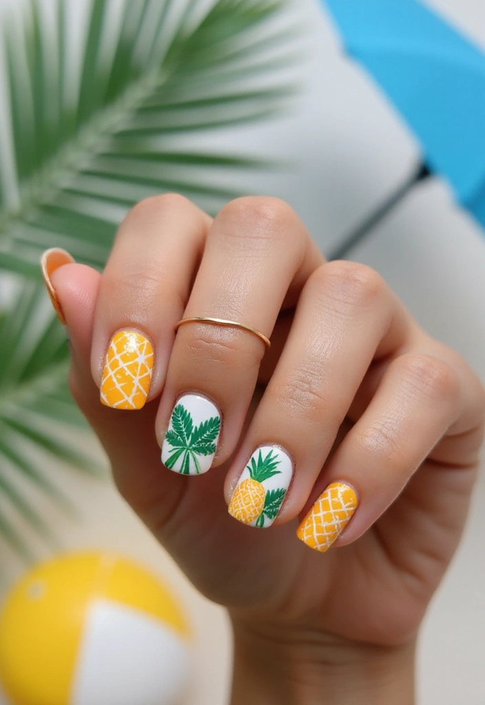 21 Vibrant Spring Nail Ideas That Will Make You Smile (Don't Miss #13!) - 7. Tropical Paradise