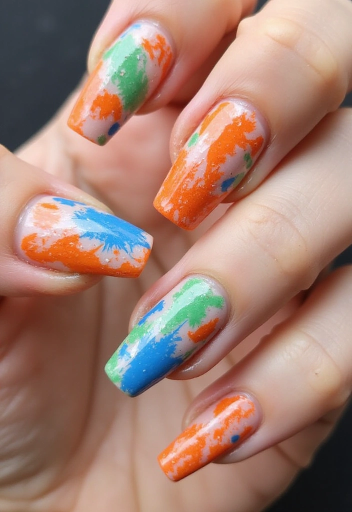 22 Spring Nail Inspirations That Will Spark Your Creativity (Trust Us, #9 Is a Must-Try!) - 18. Artistic Splashes
