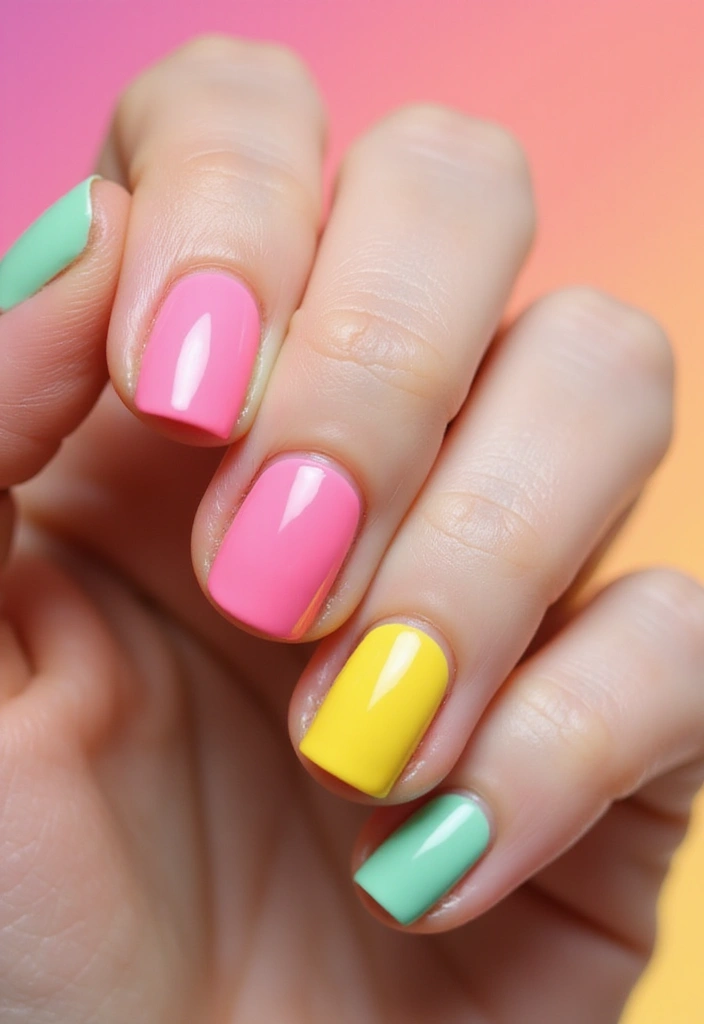 22 Spring Nail Inspirations That Will Spark Your Creativity (Trust Us, #9 Is a Must-Try!) - 21. Sweet Candy Colors