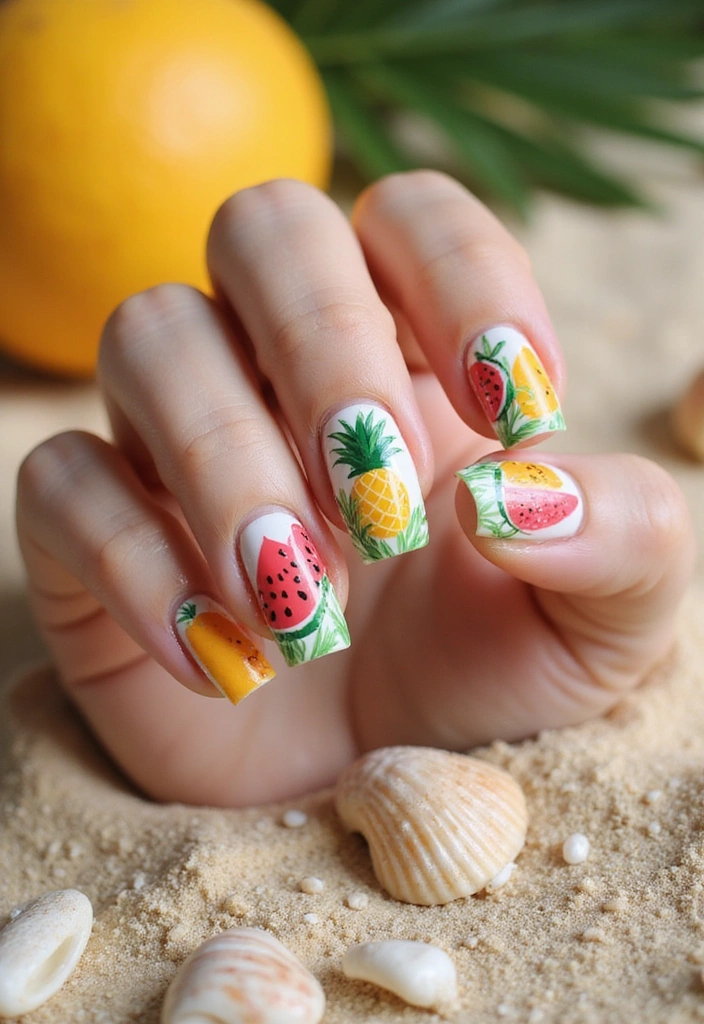 22 Spring Nail Inspirations That Will Spark Your Creativity (Trust Us, #9 Is a Must-Try!) - 3. Tropical Vibes