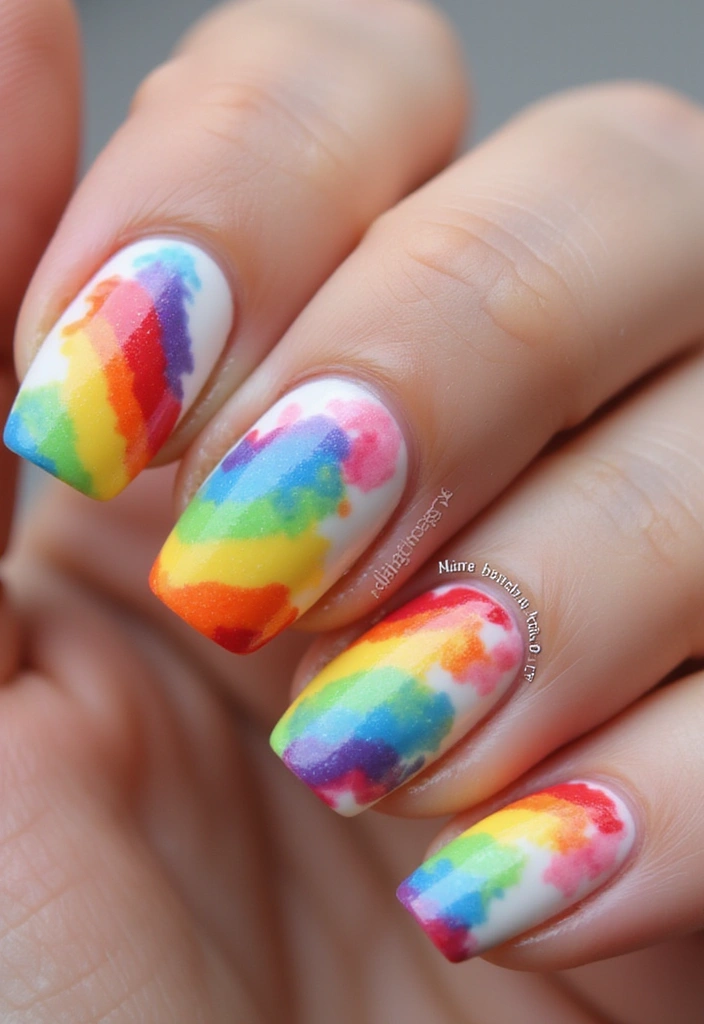 22 Spring Nail Inspirations That Will Spark Your Creativity (Trust Us, #9 Is a Must-Try!) - 5. Rainbow Swirls