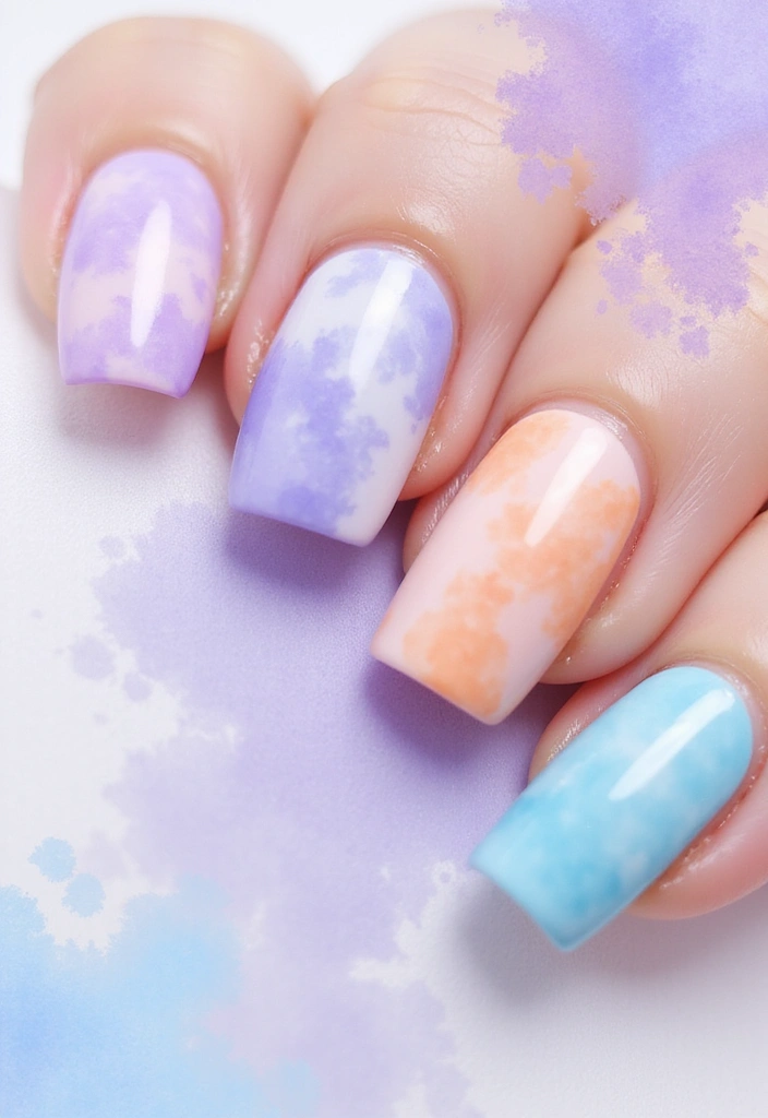 22 Spring Nail Inspirations That Will Spark Your Creativity (Trust Us, #9 Is a Must-Try!) - 7. Soft Watercolor
