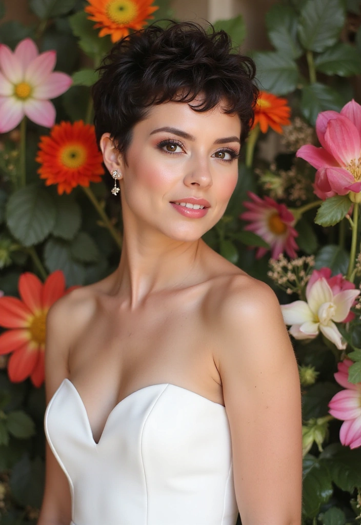 24 Gorgeous Curly Hairstyles for Weddings That Will Make You the Star of the Day! - 11. Curly Pixie Cut