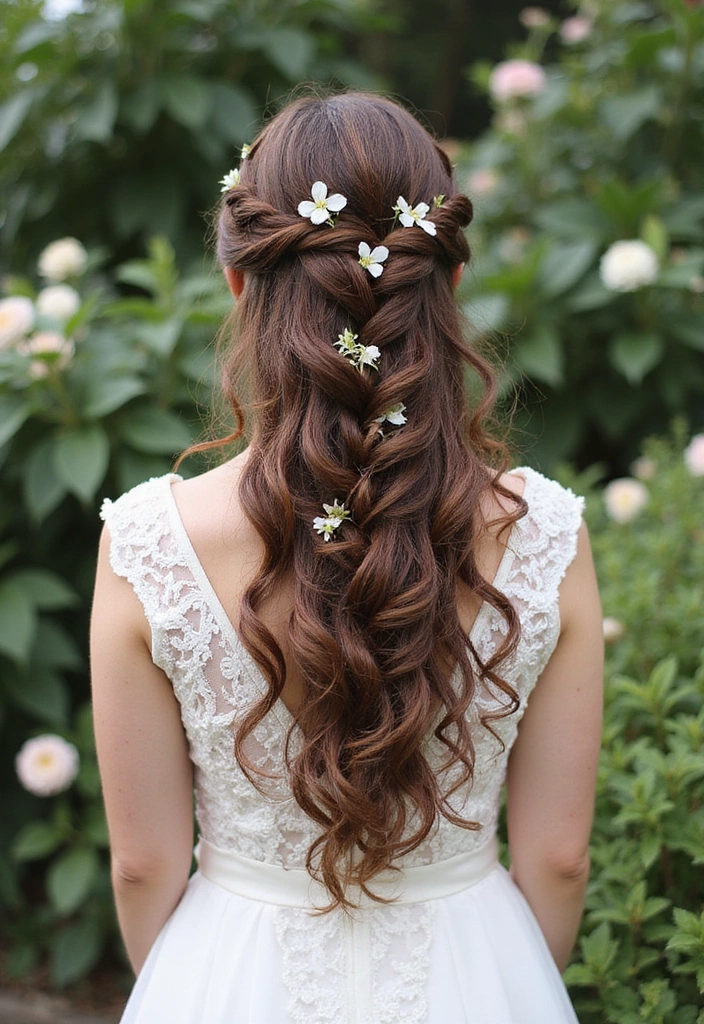 24 Gorgeous Curly Hairstyles for Weddings That Will Make You the Star of the Day! - 13. Curly Waterfall Braid