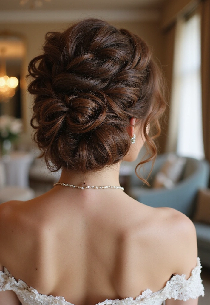 24 Gorgeous Curly Hairstyles for Weddings That Will Make You the Star of the Day! - 21. Curly Layered Updo