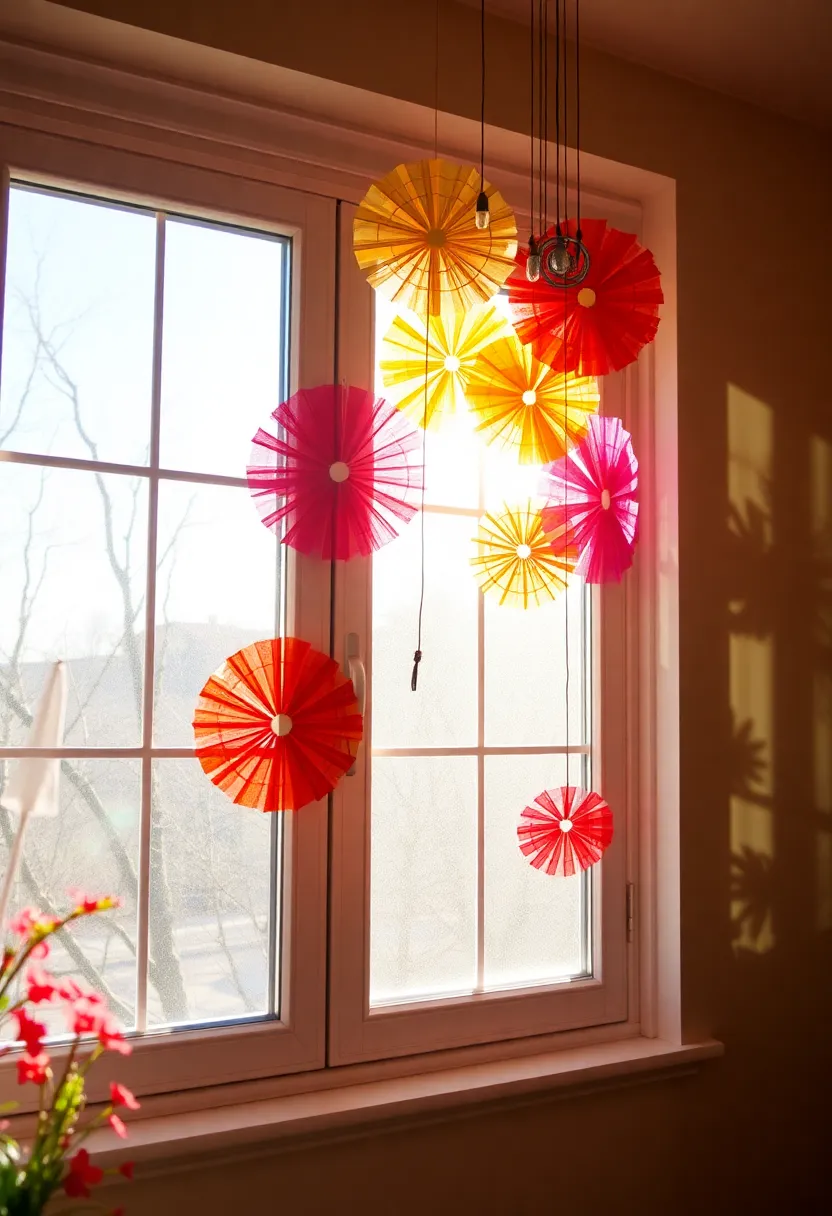 25 Affordable Summer DIY Decor Projects for Your Living Room (You Can Totally Do #11!) - 12. DIY Sun-Catcher Window Decor