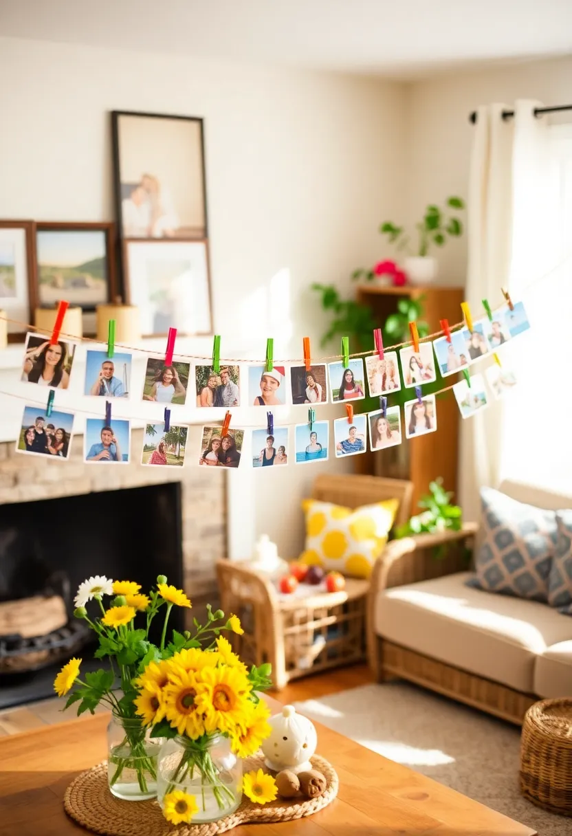25 Affordable Summer DIY Decor Projects for Your Living Room (You Can Totally Do #11!) - 16. DIY Summer Photo Garland